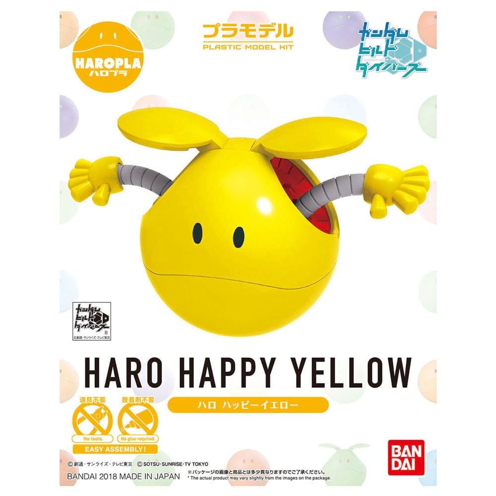 Haropla Gundam Build Divers Haro Happy Yellow Plastic Model Color-coded