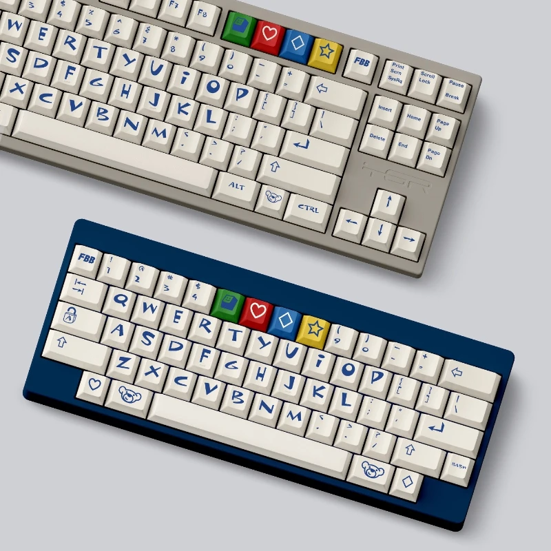 FBB Build A Bear Retro Theme Keycaps Set Customized PBT Sublimation Cherry Profile Keyboard Cap Mechanical Keyboard Accessories
